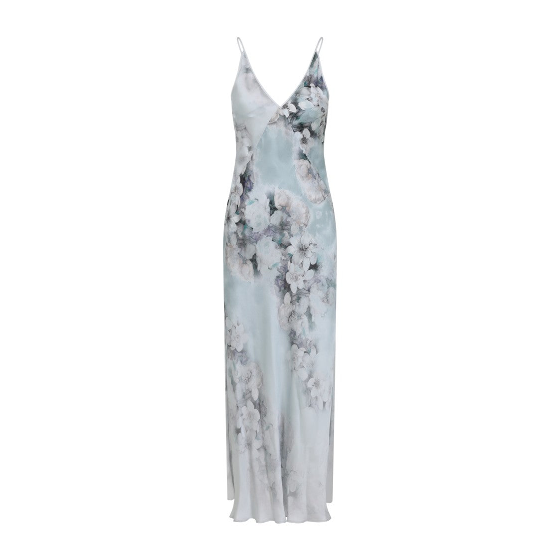 Alberta Ferretti Printed Light Blue Viscose Evening Dress