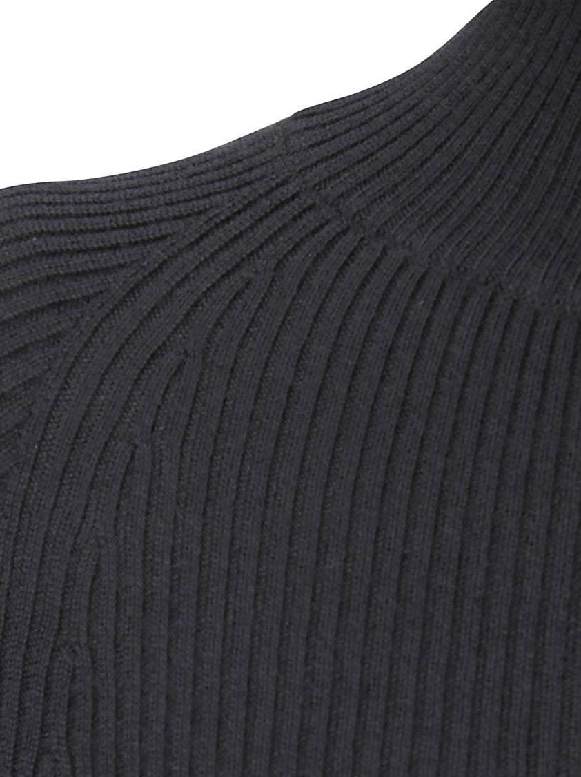 Yohji Yamamoto Color Combi High-Neck Zip-Up Sweater