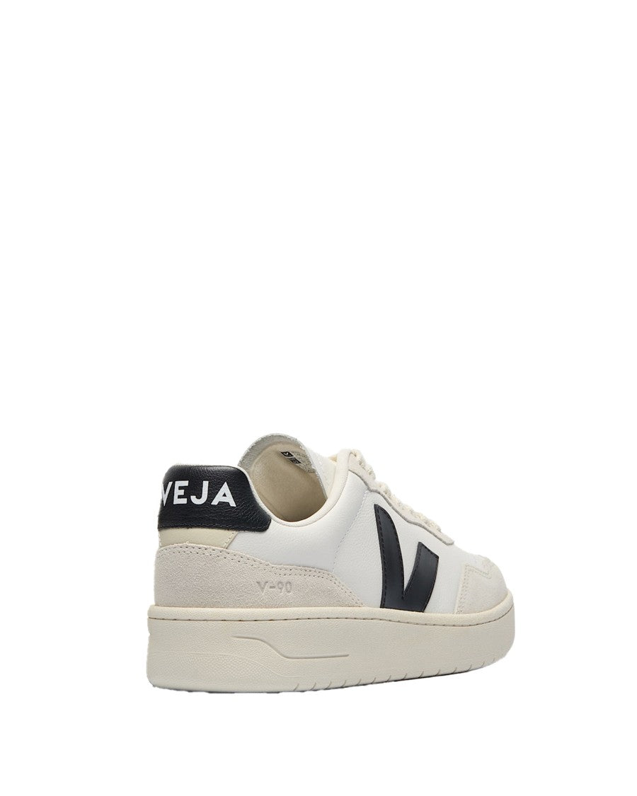 Veja V-90 O.T. Sneakers In White Silver Black