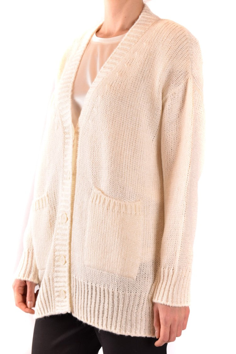 Dondup Knit Cardigan With V-Neckline And Cable Details