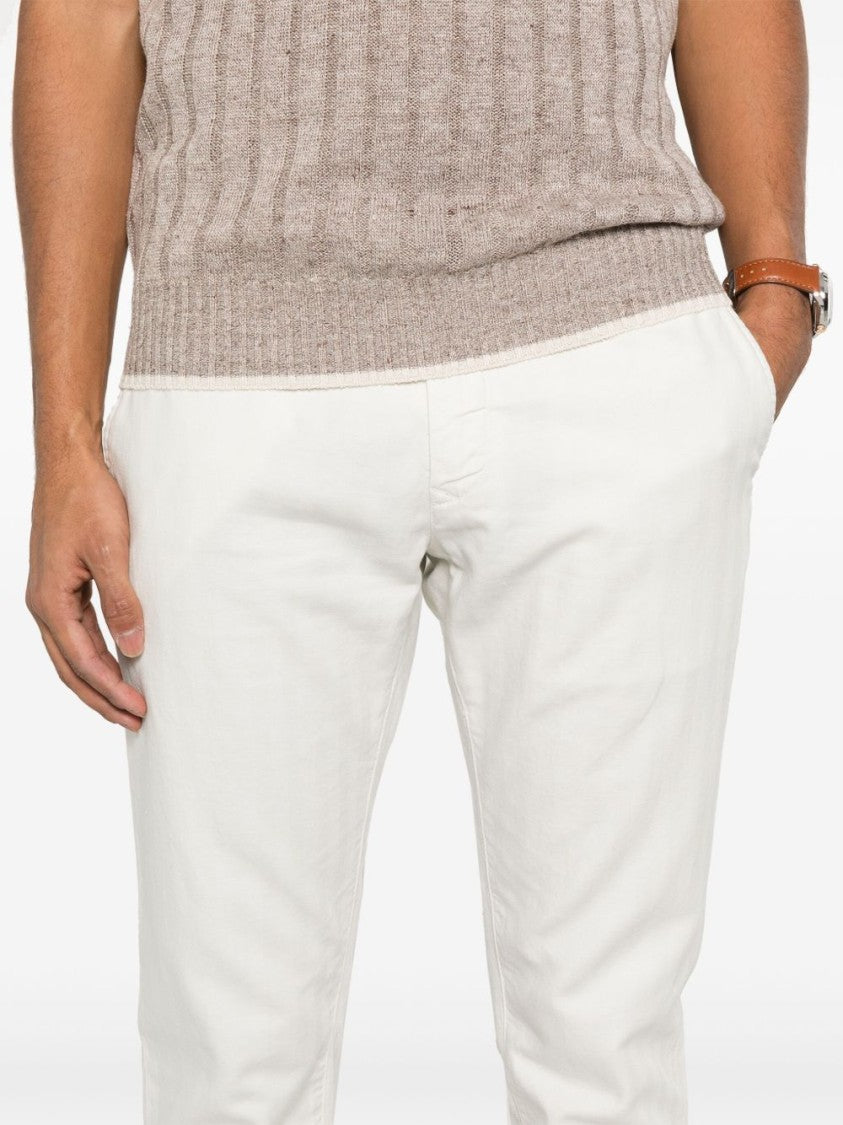 Jacob Cohen White Jeans With Concealed Fly And Versatile Pockets