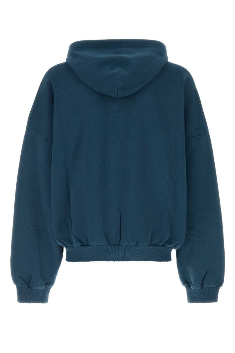 Balenciaga Blue Cotton Oversize Sweatshirt