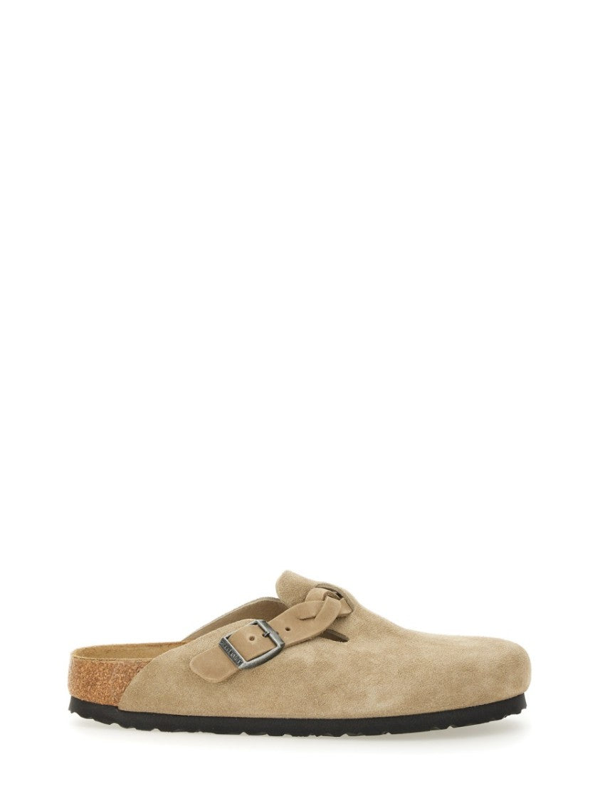 Birkenstock Neutrals Boston Braided Suede Sandals