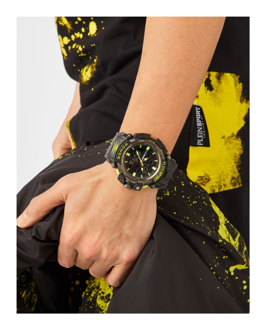 Plein Sport Robust 50Mm Digital Watch With Black Silicone Strap
