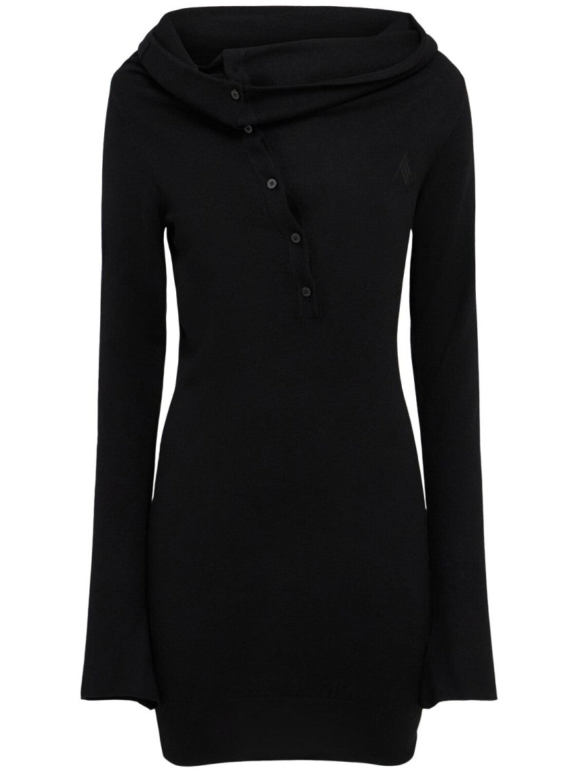 The Attico Fitted Mini Dress With Long Sleeves And Buttoned Front Placket