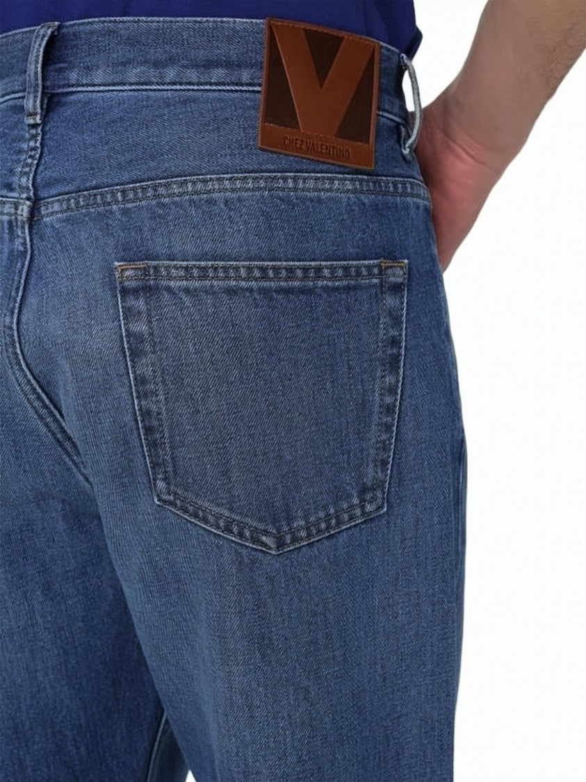 Valentino Garavani Straight-Leg Denim Pants With Mid-Rise Waist And Classic Five-Pocket Design
