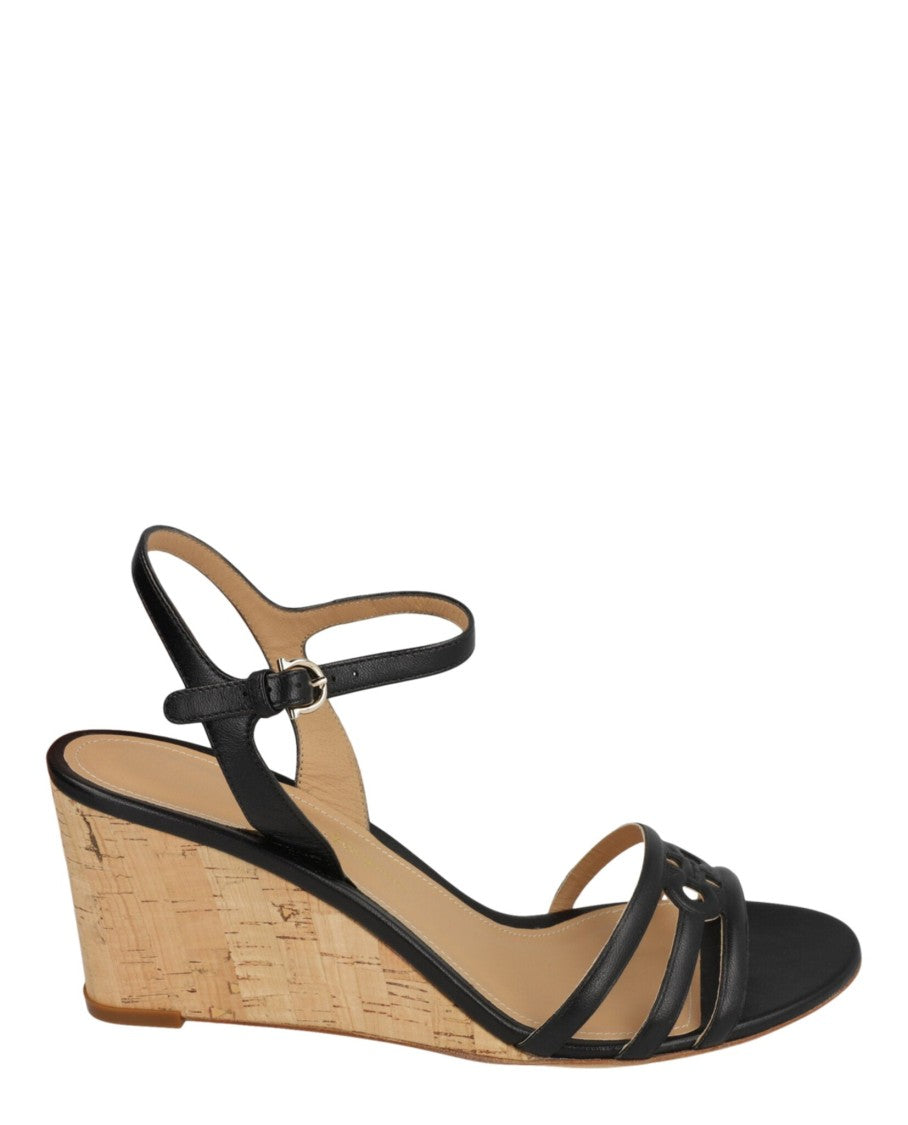 Ferragamo Fieri Leather Wedge Sandals