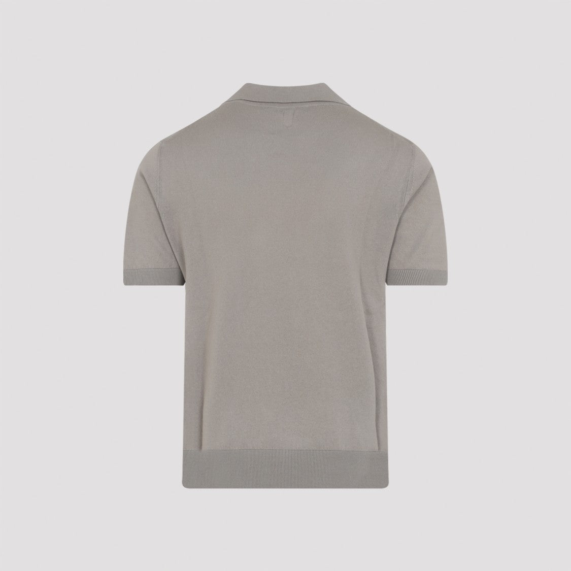 Canali Short-Sleeve Polo Shirt With V-Notch Detail And Ribbed Finish