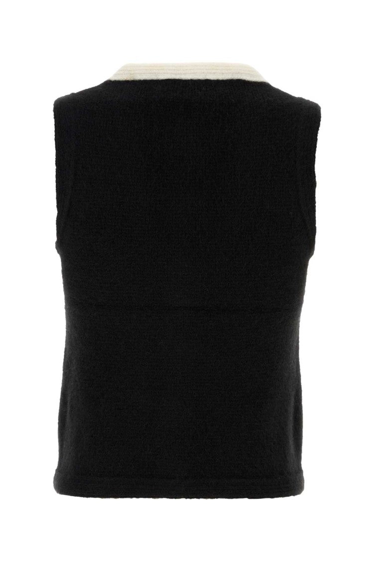 Alessandra Rich Black Alpaca Blend Vest