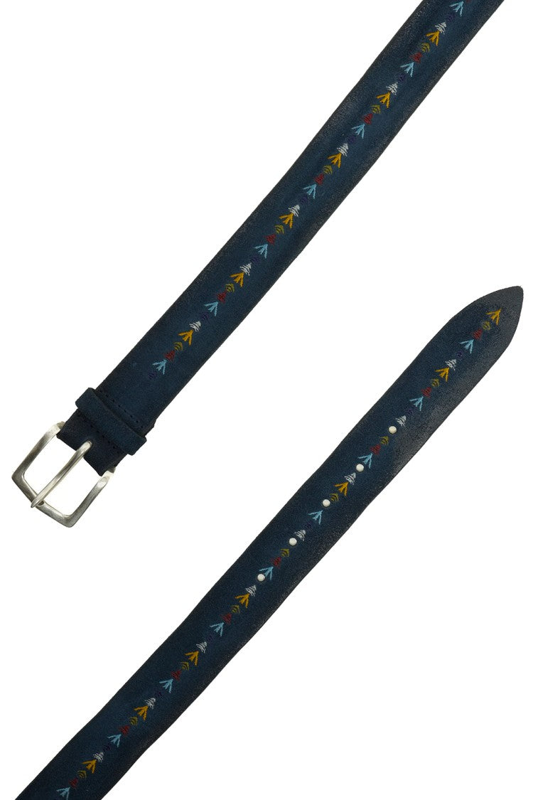 Orciani Embroidered Suede Leather Casual Belt