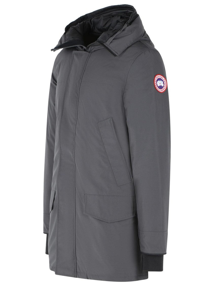 Canada Goose Functional Grey Cotton And Polyester Parka With Iconic Logo