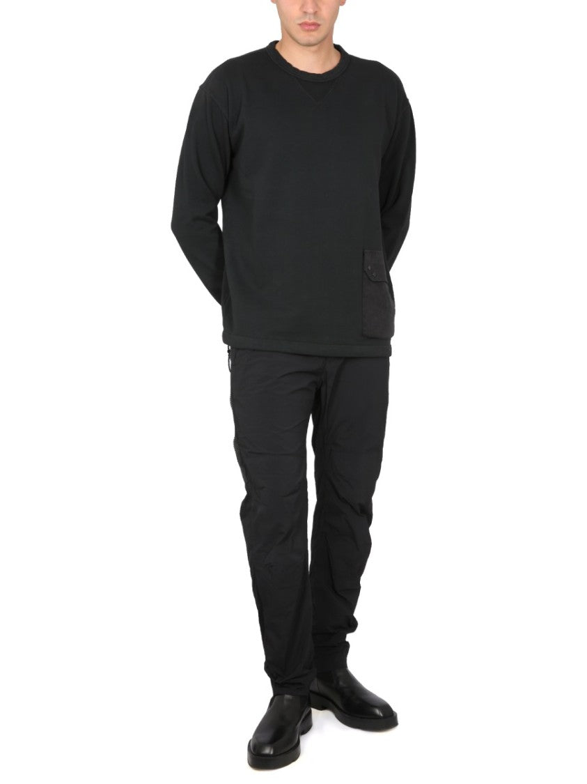 Ten C Relaxed Fit Black Cotton Sweatshirt