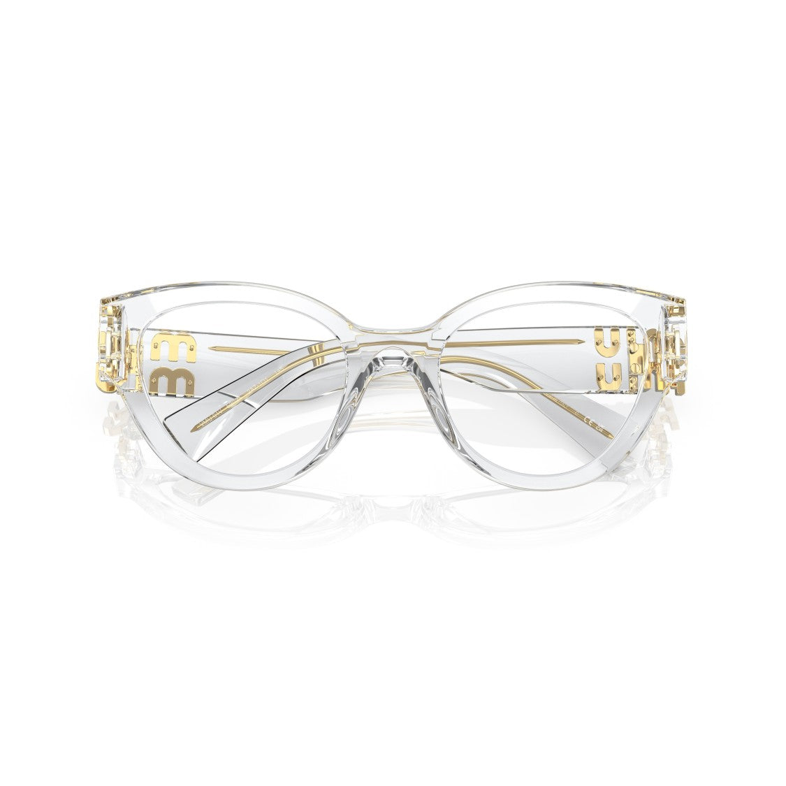 Miu Miu 0Mu 01Vv Transparent Acetate Cat-Eye Eyeglasses