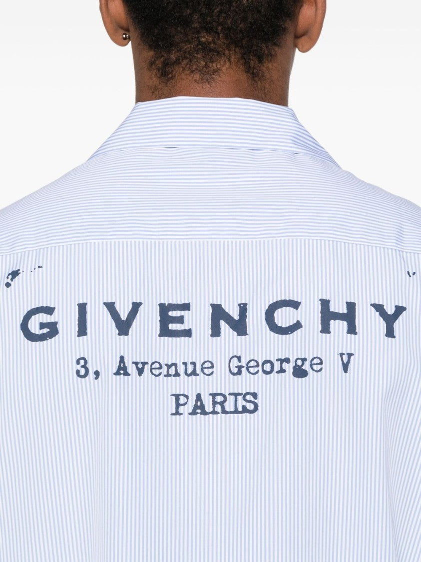 Givenchy Pinstriped Short-Sleeved Cotton Shirt