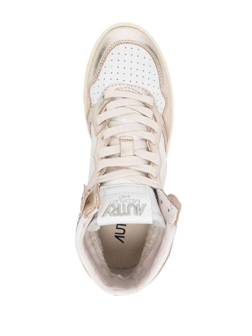 Autry Panelled White Leather Sneakers