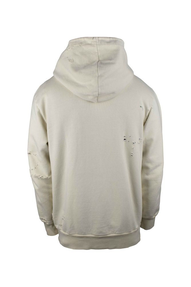 Palm Angels Beige Vintage Hooded Sweatshirt With Multicolored Logo