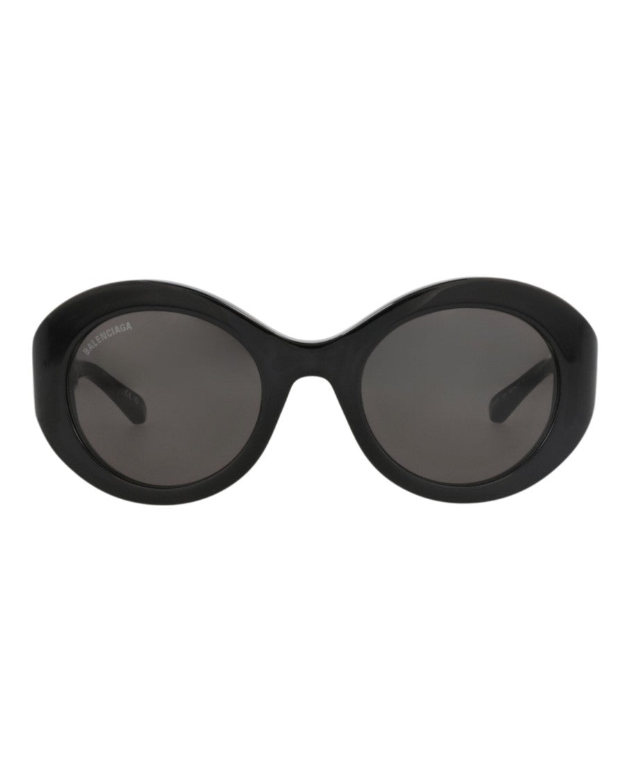 Balenciaga Round-Frame Sunglasses In Glossy Acetate With Saddle Nose Bridge