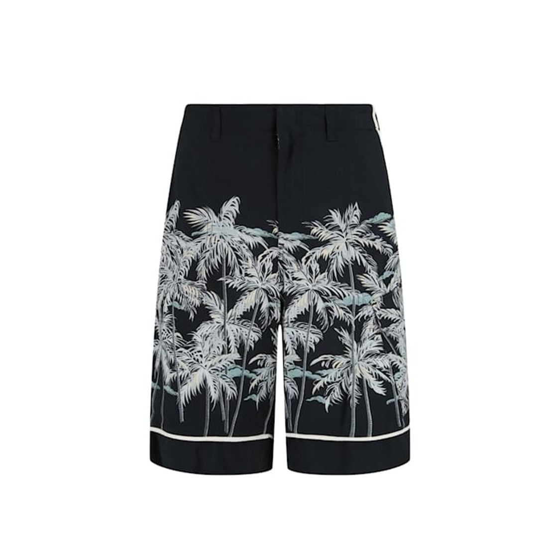 Palm Angels Tailored Black Palm Print Shorts