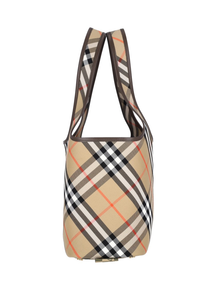 Burberry Check' Small Tote Bag – Beige