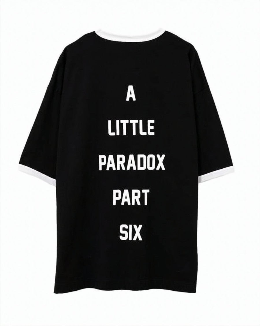 Maison Mihara Yasuhiro Graphic-Embellished Black T-Shirt With White Trim