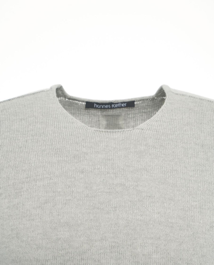Hannes Roether Round Neck Knit Sweater With Fine Ribbed Hems