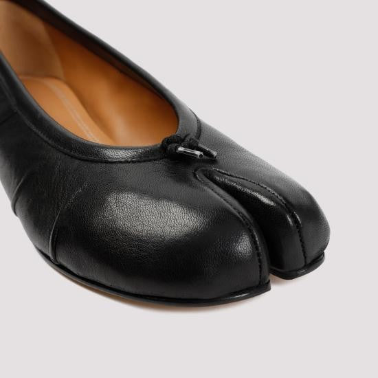 Maison Margiela Split-Toe Black Flats With Smooth Lambskin Upper