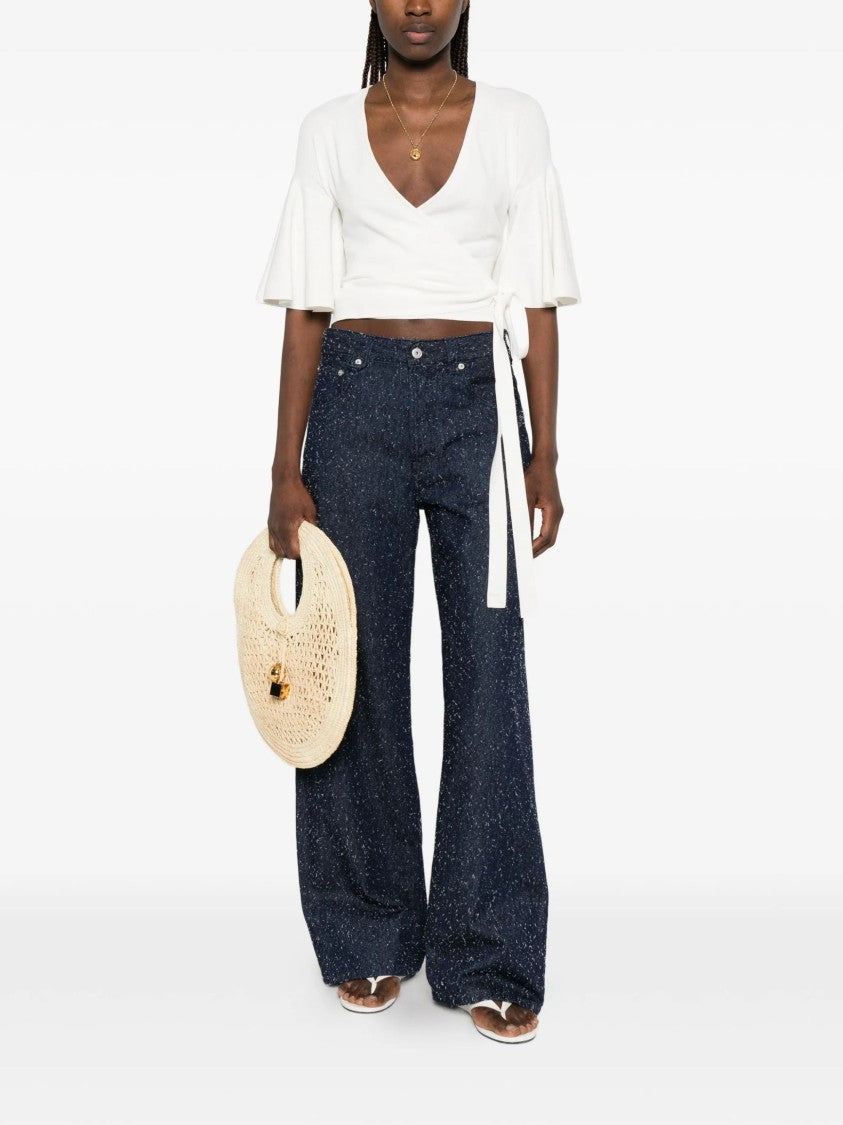 Jacquemus Dark Blue Speckled Five-Pocket Jeans