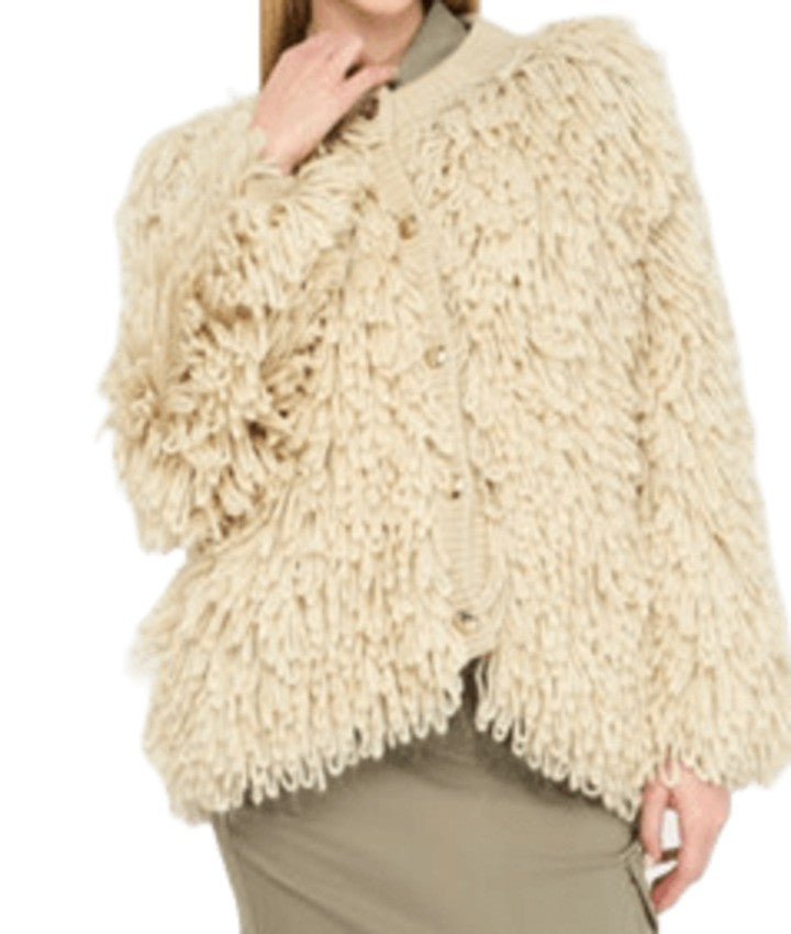 Liu Jo Textured Knit Jacket With Contrast Button Closure