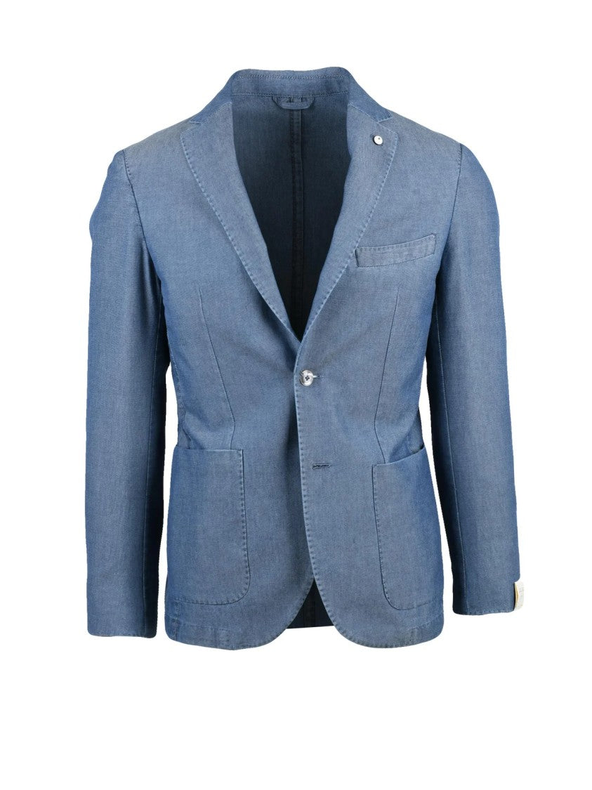 L.B.M. 1911 Blue Men Cotton Fitted Jacket