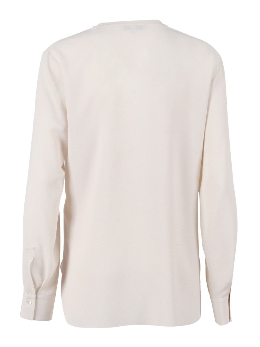Antonelli Long-Sleeved Blouse With V-Neckline And Buttoned Cuffs