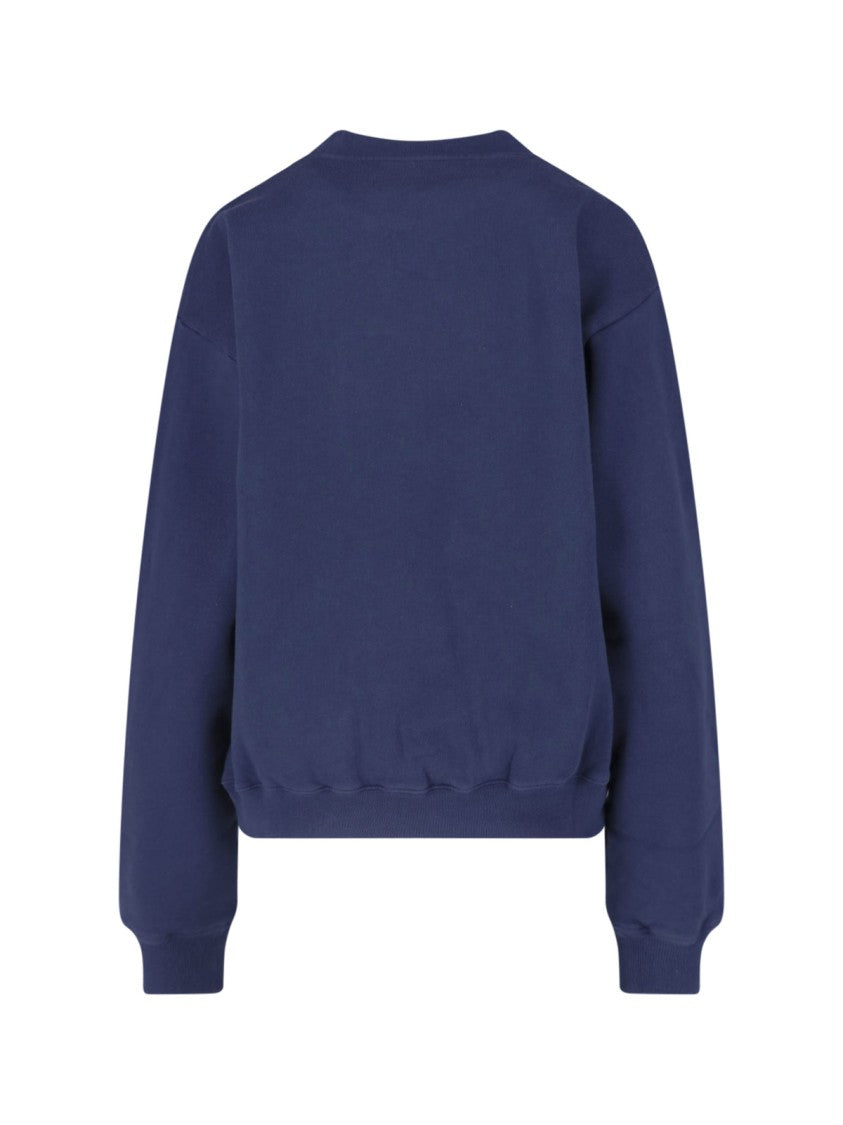 Sporty And Rich Navy Crewneck Sweatshirt With 'Country Club' Emblem