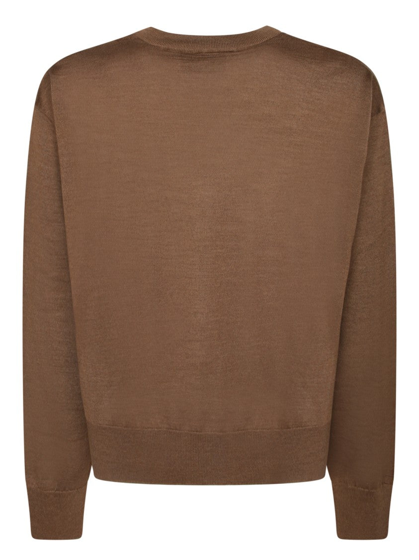 Ami Fine Knit Sweater With Crew Neck