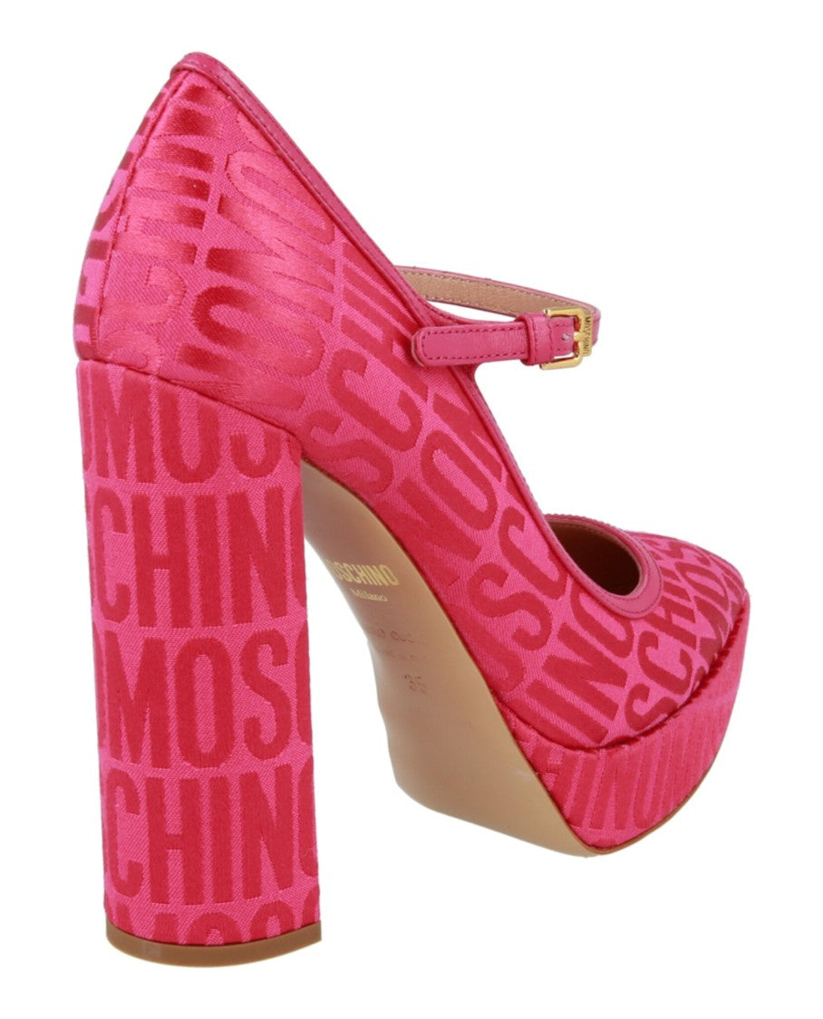 Moschino Logo Jacquard Mary Jane Pumps