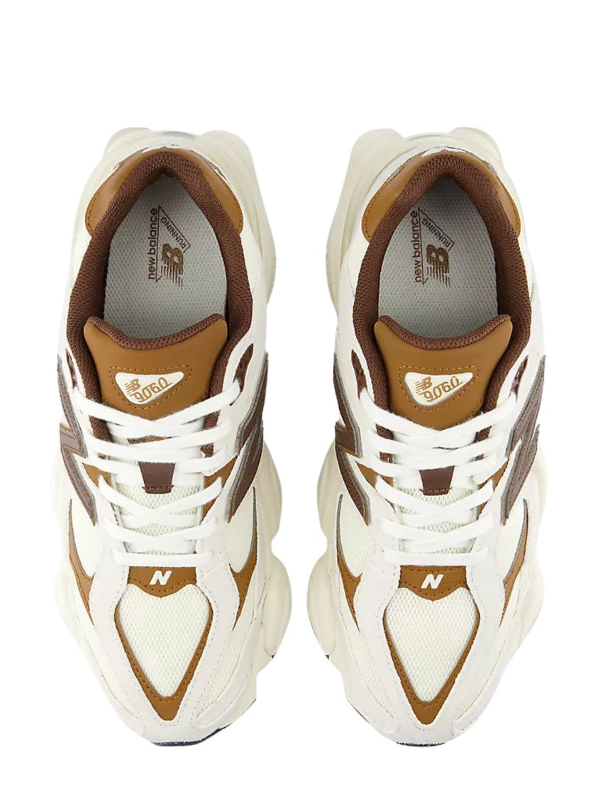 New Balance Brown 9060 Leather Mesh-Blend Chunky Sneakers