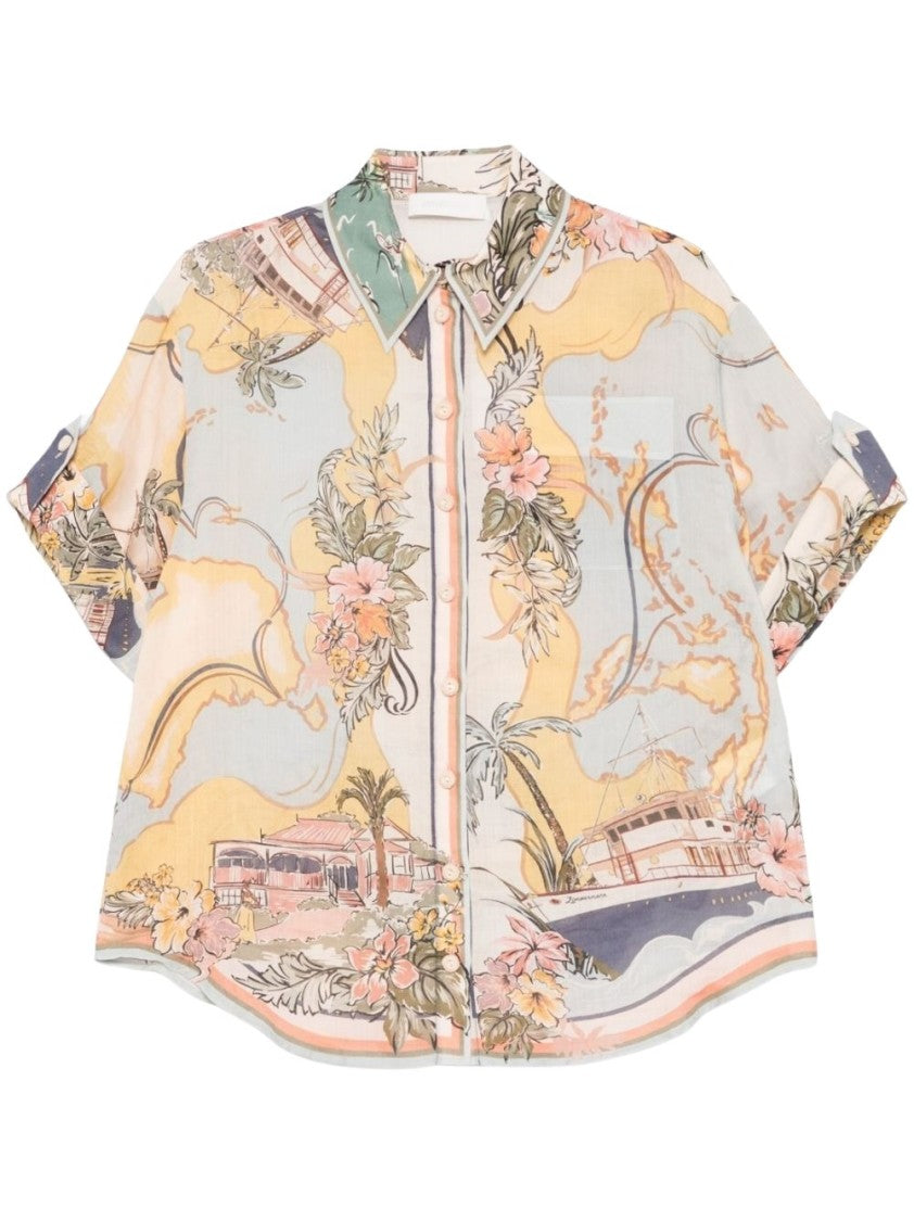 Zimmermann Multicolored Floral Print Ramia Shirt