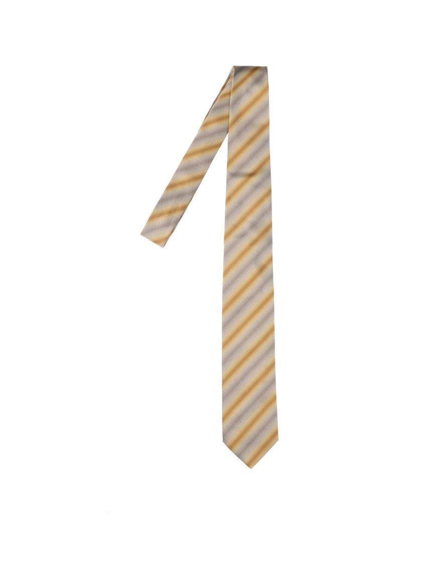 Sunflower Beige Striped Silk Tie