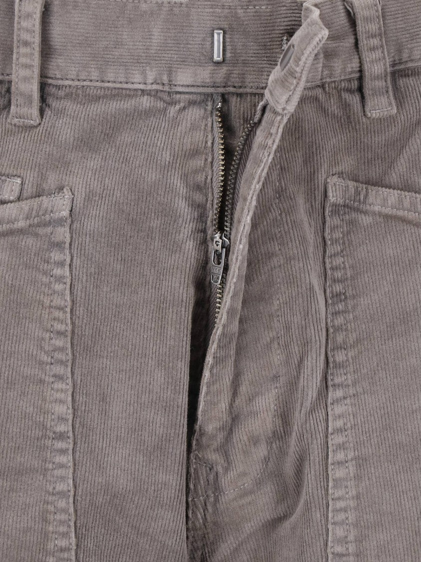 Nili Lotan Grey Shon Rounded-Leg Cotton Pants