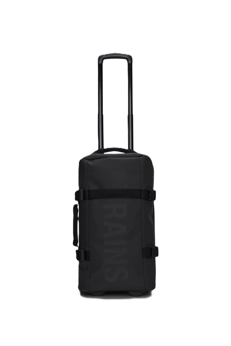 Rains Black Texel Cabin Bag Trolley Suitcase