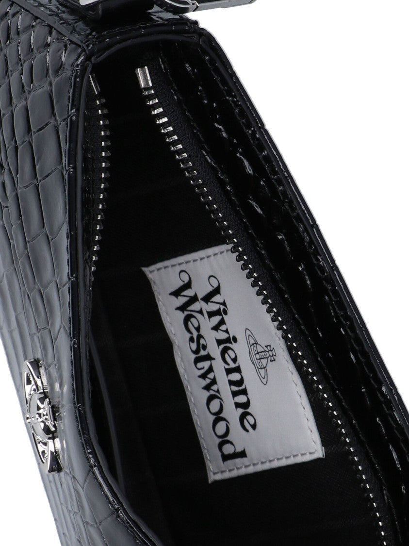 Vivienne Westwood "Tasha" Shoulder Bag In Black Calfskin