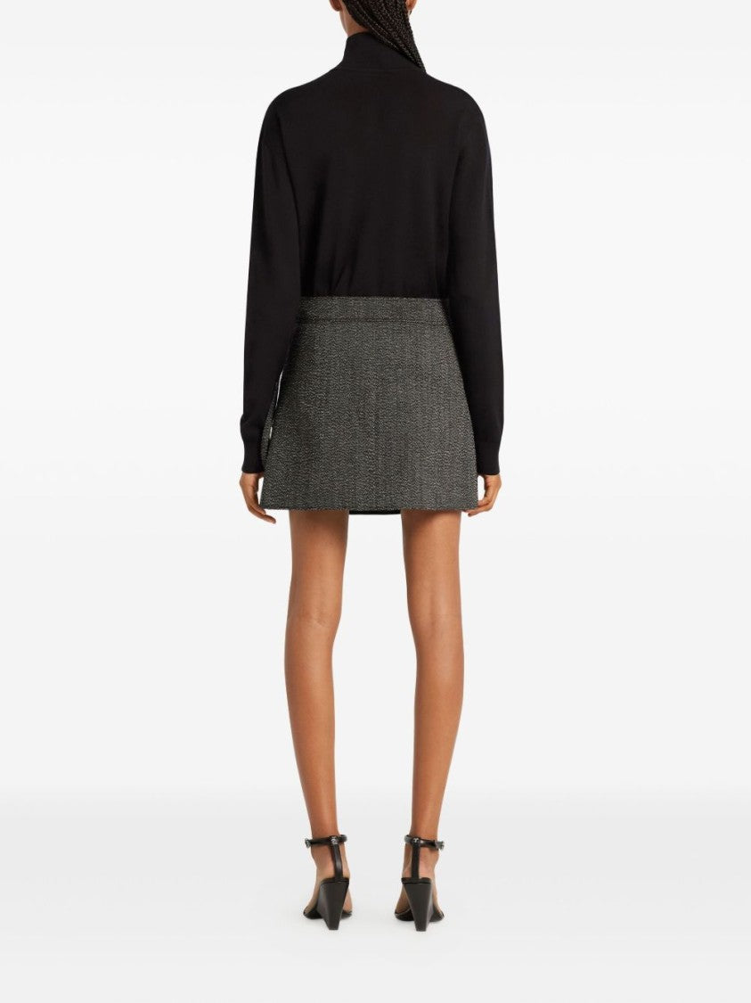 Courrèges Charcoal Grey Textured Mini Skirt