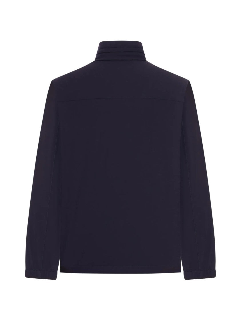 Fay Blue High Collar Buckle Jacket