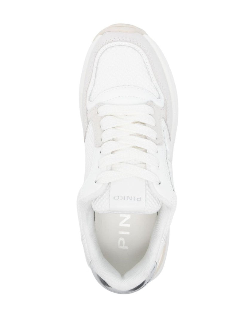 Pinko White And Light Grey Sneakers
