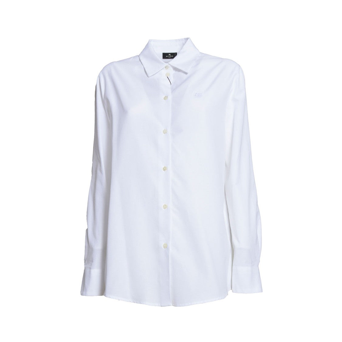 Etro White Cotton Oxford Shirt With Pegasus Embroidery