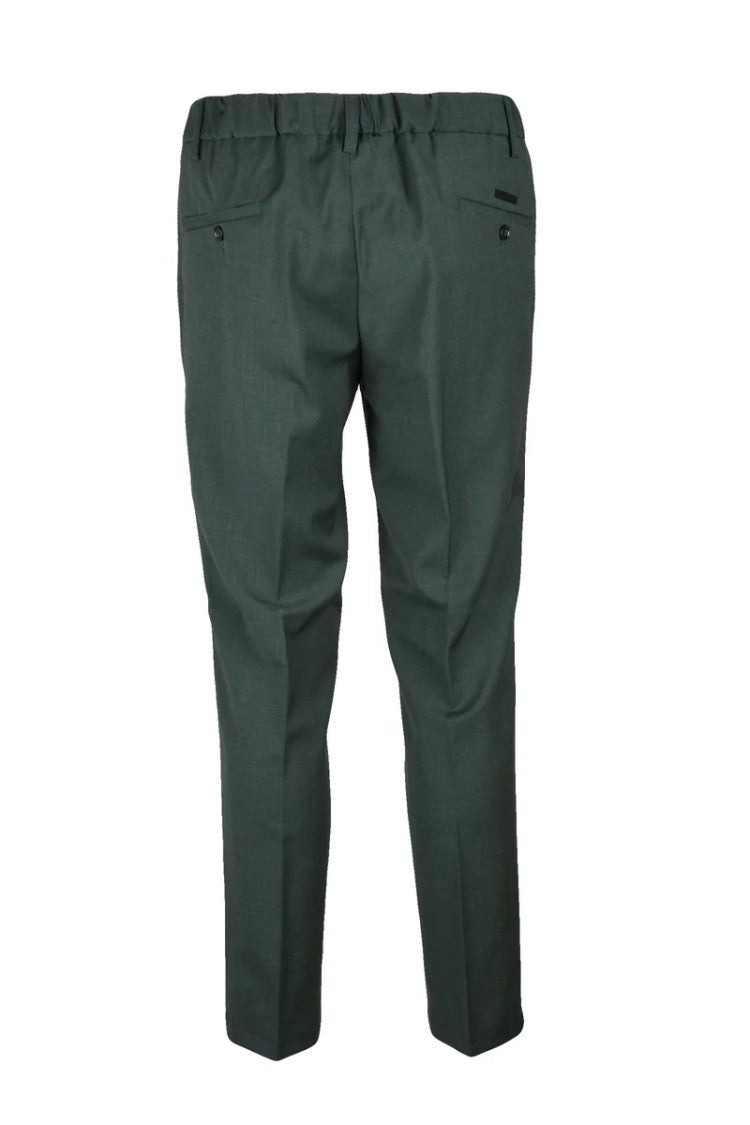 Ungaro Classic Wool Stretch Trousers - Forest Green