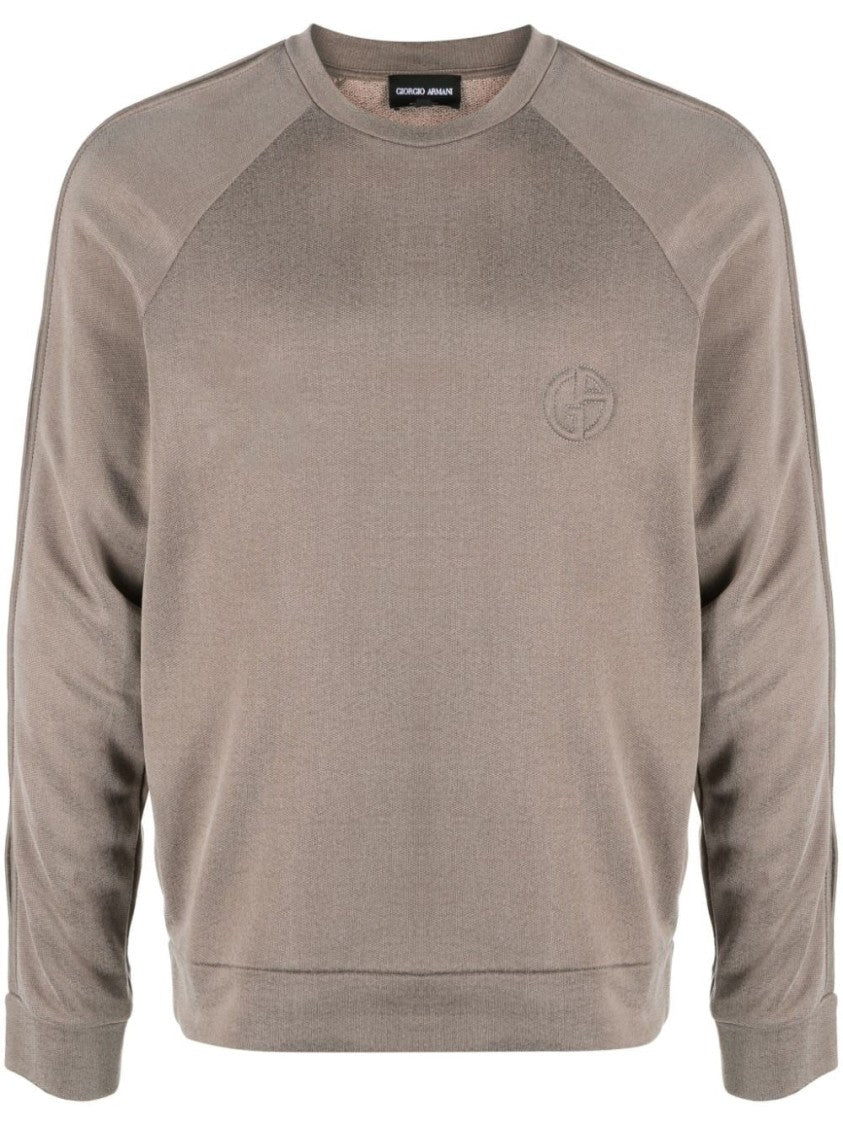 Giorgio Armani Beige Sweatshirt With Crew Neckline