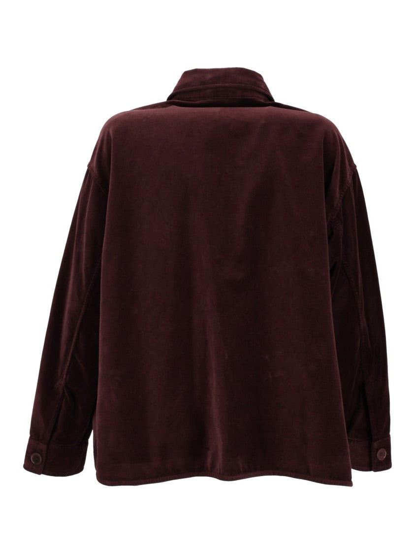 Aspesi Burgundy Velvety Textured Jacket