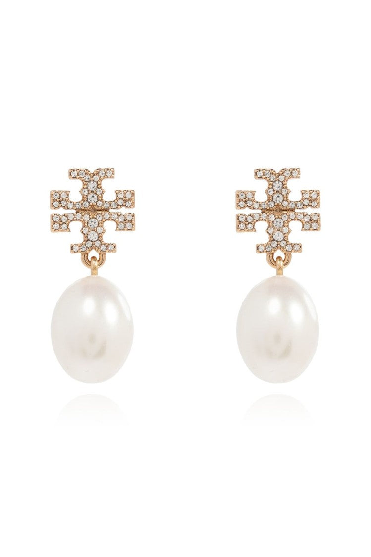 Tory Burch Kira Pave Pearl Drop Earrings