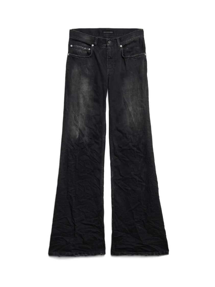 Balenciaga Cotton Flared Wide-Leg Jeans