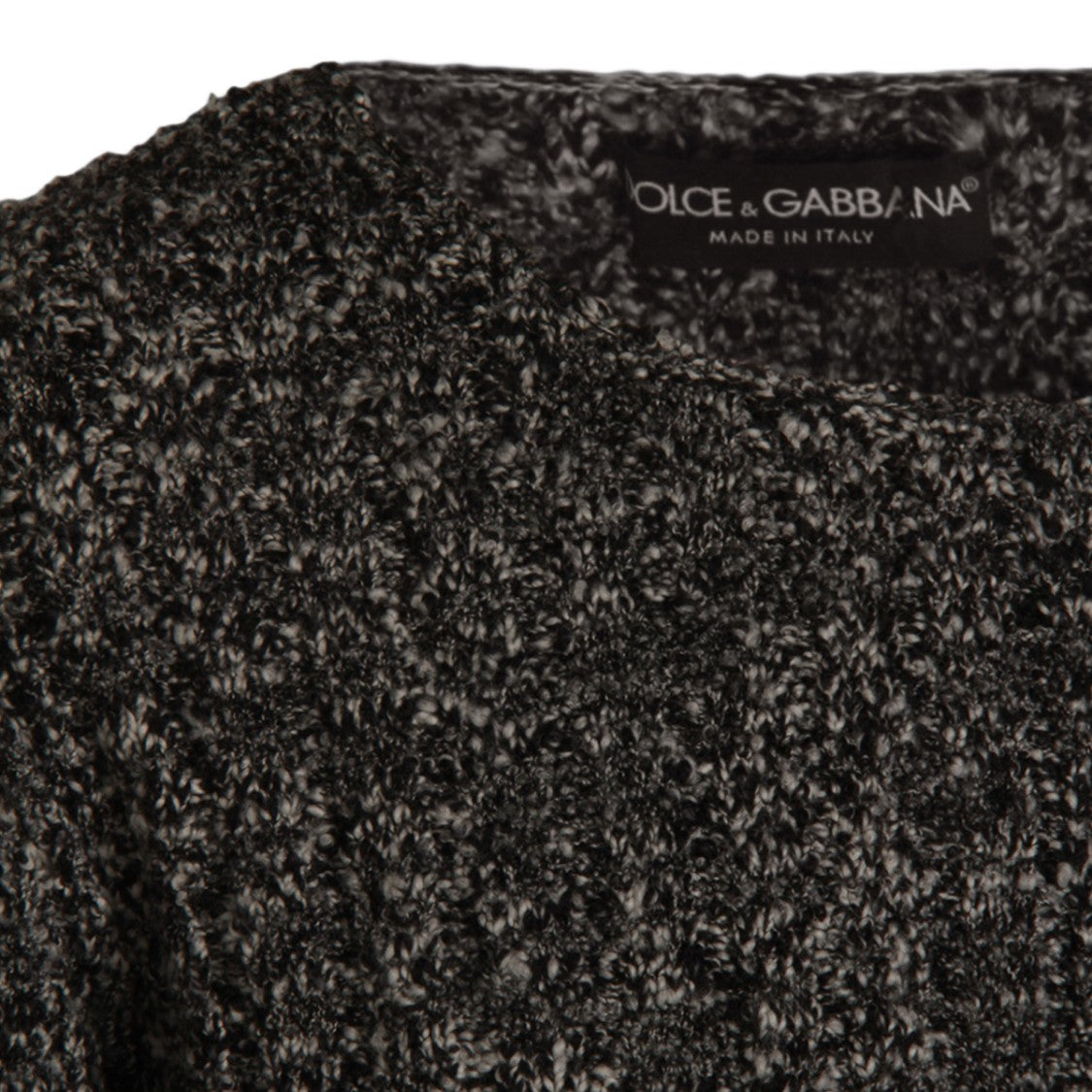 Dolce & Gabbana Textured Knit Sweater In Dark Grey