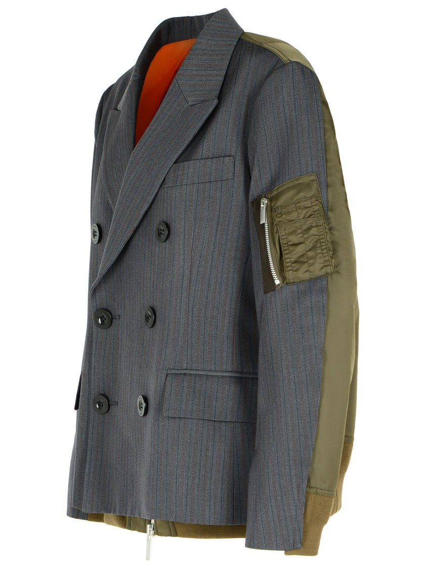 Sacai Grey Wool Blend Jacket